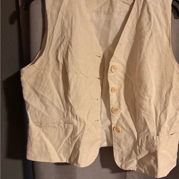 SHEIN Jackets & Blazers - SHEIN Cream Button-Front Vest